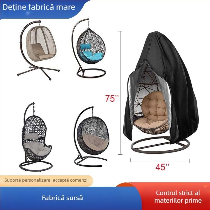 Acoperire pentru exterior din pânză Oxford, culoare Eggshell, rezistentă la praf şi raze de soare, pentru scaune suspendate, leagane și hamace