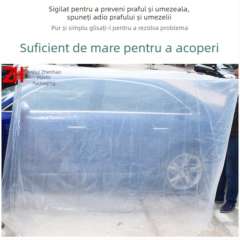 Sac PE industrial cu fund pătrat, protecție împotriva prafului pentru utilaje mari și echipamente, folie de ambalare pentru tăvi și unelte
