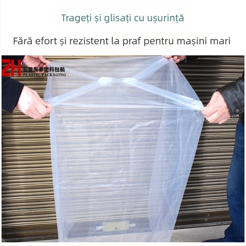 Sac PE industrial cu fund pătrat, protecție împotriva prafului pentru utilaje mari și echipamente, folie de ambalare pentru tăvi și unelte