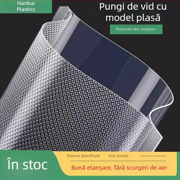 Saci vid cu model plasă pentru ambalarea alimentelor, saci vid de calitate alimentară, compatibili cu mașinile de sigilat, pentru conservarea alimentelor gătite
