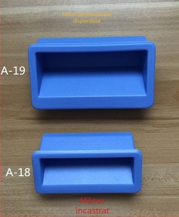 Mâner din plastic A-18, tip LS537, deschidere 85x35, mâner încastrat pentru dulapuri electrice industriale