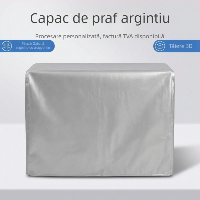 Husă de praf din Oxford pentru aer condiționat și frigider, impermeabilă și rezistentă la razele soarelui, țesătură cu acoperire argintie, protecție împotriva ploilor pentru echipamente