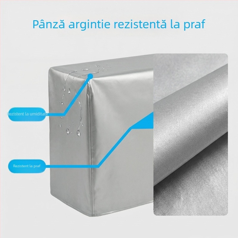 Husă de praf din Oxford pentru aer condiționat și frigider, impermeabilă și rezistentă la razele soarelui, țesătură cu acoperire argintie, protecție împotriva ploilor pentru echipamente