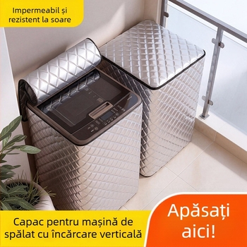 Husă pentru mașina de spălat, impermeabilă, închisă complet pe toate părțile, protecție împotriva prafului.