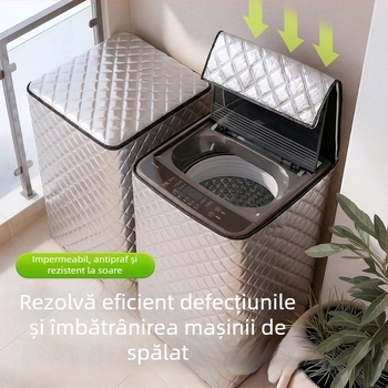 Husă pentru mașina de spălat, impermeabilă, închisă complet pe toate părțile, protecție împotriva prafului.