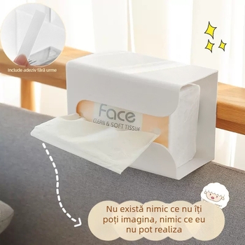 Cutie de șervețele montată pe perete, fără găuri, pentru baie și sufragerie