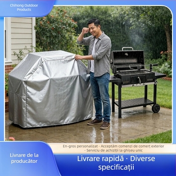 Husă pentru grătar din 210D Oxford, impermeabilă și antipraf pentru echipamente de exterior