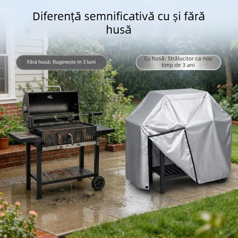 Husă pentru grătar din 210D Oxford, impermeabilă și antipraf pentru echipamente de exterior