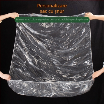 Geantă pătrată anti-praf pentru echipamente, mare, cu șnur elastic, bază pătrată, material PE