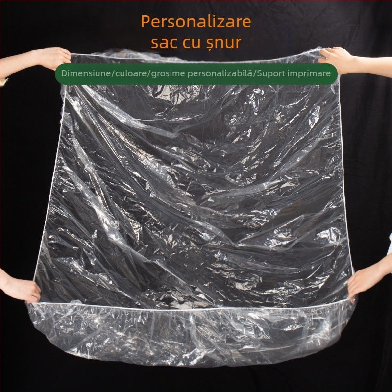 Geantă pătrată anti-praf pentru echipamente, mare, cu șnur elastic, bază pătrată, material PE