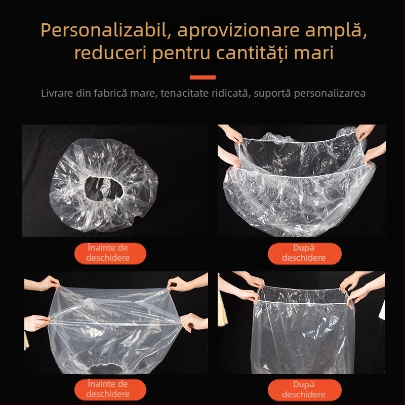 Geantă pătrată anti-praf pentru echipamente, mare, cu șnur elastic, bază pătrată, material PE