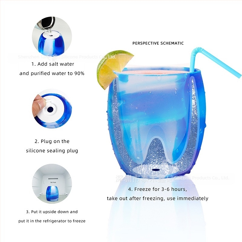 Pahar din silicon pentru gheață, răcire bere, tavă de gheață creativă