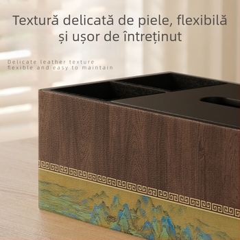 Cutie de șervețele inspirată din dinastia Song, stil chinezesc modern pentru locuință și sufragerie, aspect premium cu telecomandă, depozitare pentru măsuța de cafea 2026