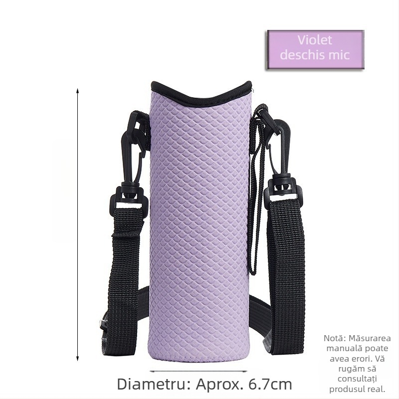 Husă izolantă pentru ceașcă cu curea crossbody, pentru sticlă de apă, capacitate mare, personalizare universală