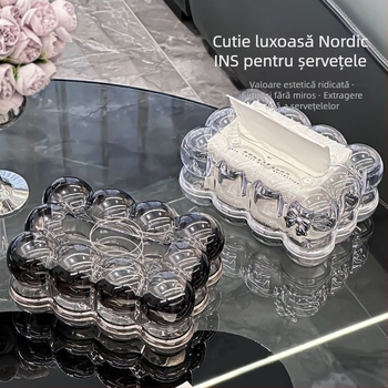 Cutie de șervețele cu mecanism cu arc, pentru living și masă – organizator de șervete de masă