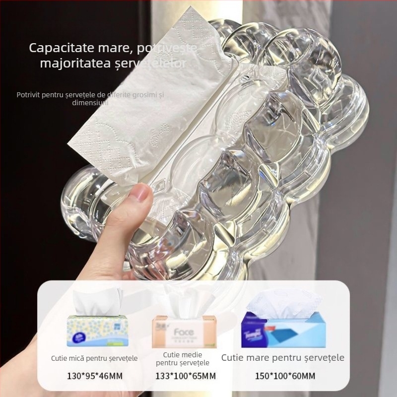 Cutie de șervețele cu mecanism cu arc, pentru living și masă – organizator de șervete de masă