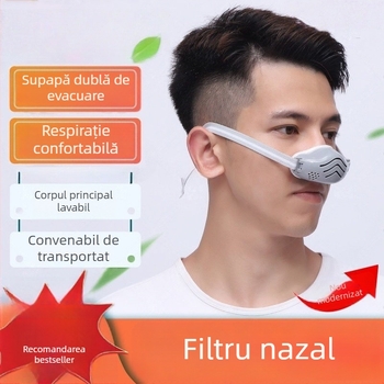 Mască nazală respirabilă cu ventile de respirație, anti-praf, unisex, pentru polen, praf, fum de smog, vapori de ulei, alergii și protecție la sudură
