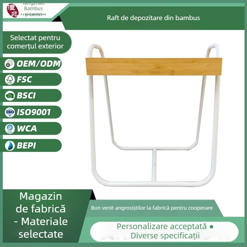 Raft de depozitare din bambus pentru interior, dulap de depozitare și măsuță laterală pentru canapea, multifuncțional