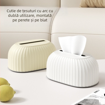 Cutie de șervețele cu bază în arc încorporată, stil creativ pentru casă, sufragerie sau restaurant; suport elastic înalt pentru utilizare în mașină