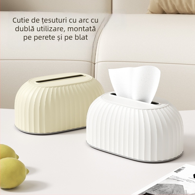 Cutie de șervețele cu bază în arc încorporată, stil creativ pentru casă, sufragerie sau restaurant; suport elastic înalt pentru utilizare în mașină