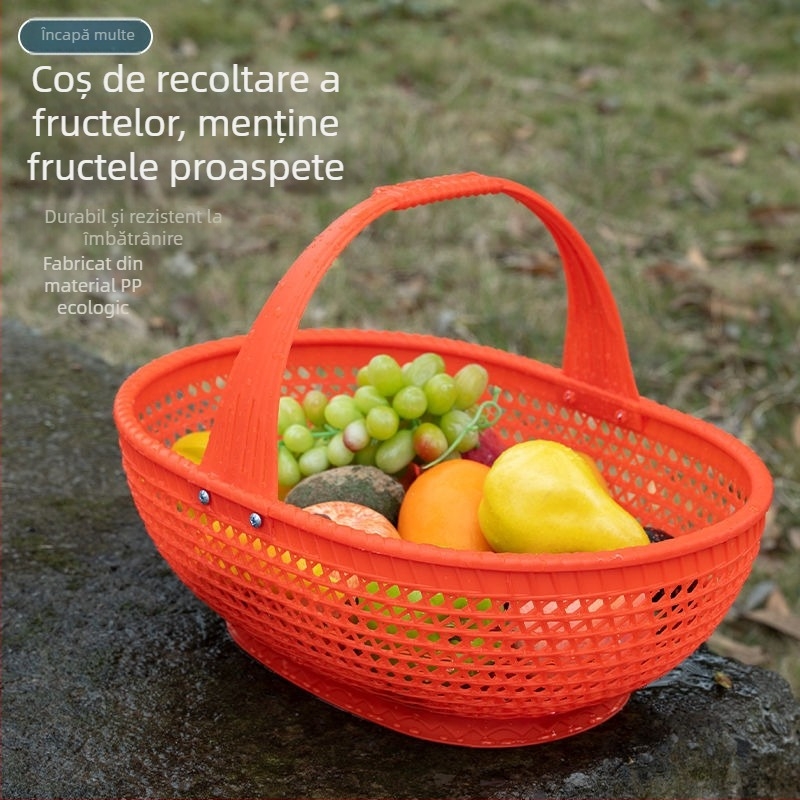 Coș de depozitare pentru uz casnic, coș portabil pentru fructe și legume, coș de bucătărie împletit