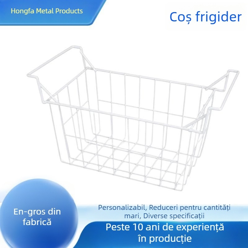 Coș din plasă metalică pentru congelator orizontal, afișare și depozitare a alimentelor