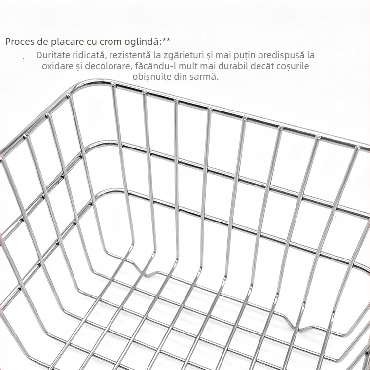 Cos de depozitare din plasă metalică pentru birou — organizator modern minimalist pentru rechizite, machiaj și accesorii mici