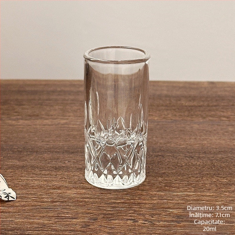 Pahar mic gravat cu diamant pentru băuturi spirtoase și vin, uz casnic, 1–100 ml