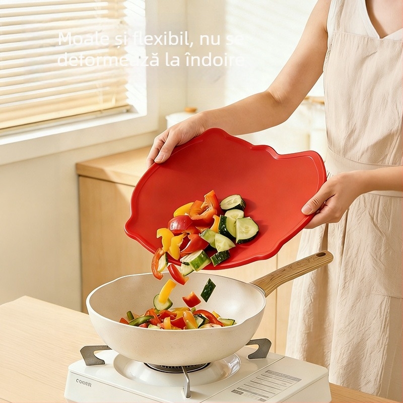 Tocător din silicon, cu design cu pisică, cu două fețe, flexibil, rezistent la mucegai și antibacterian, pentru uz casnic, potrivit pentru legume, mâncare pentru bebeluți și fructe.