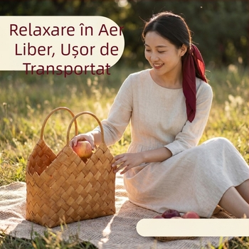 Noul stil chinezesc, coș de mână împletit din bucăți de lemn, lucrat manual, pentru ambalarea cadourilor Mooncakes și Zongzi