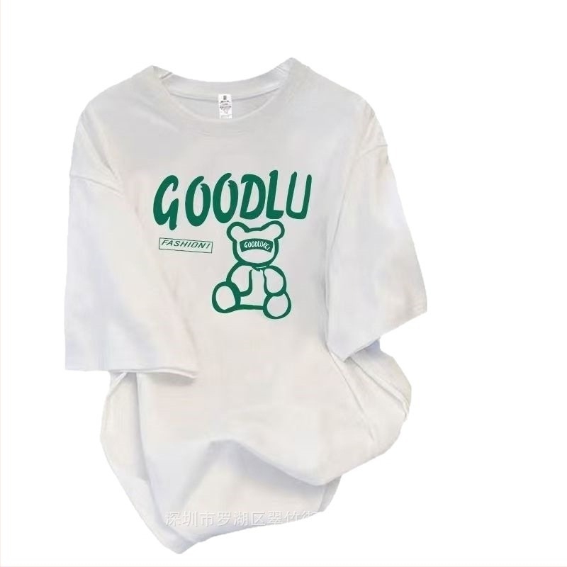 Tricou damă din bumbac, mărime plus, mânecă scurtă, vară, imprimeu geometric, croială lejeră, guler rotund