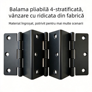 Balama universală din fier pentru mobilier și ușile de dulap, patru foi, șase sau opt găuri, îndoire simplă, hardware îngroșat