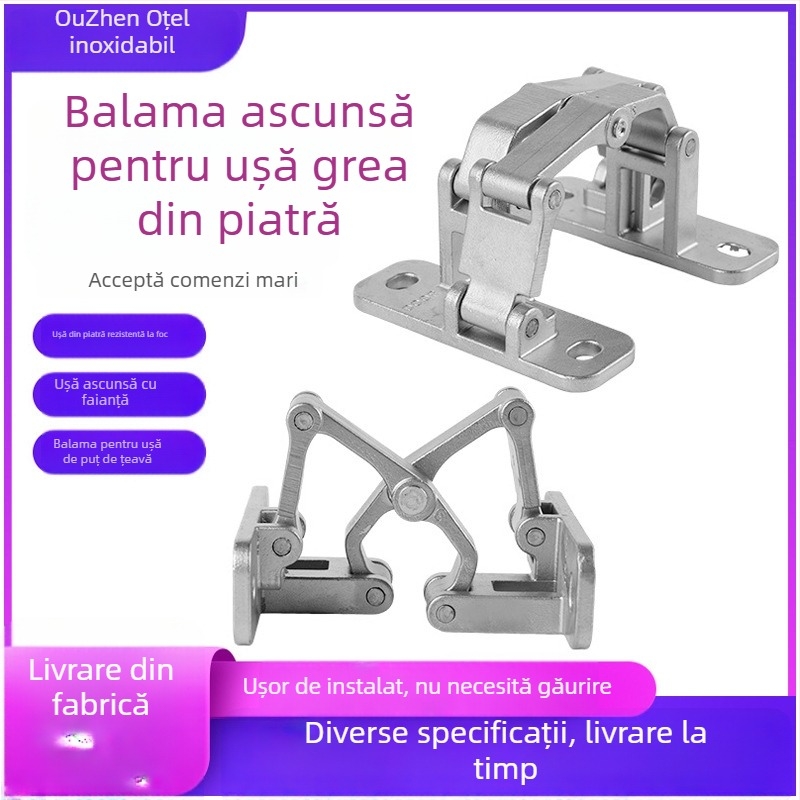 Balama ascunsă pentru uși din piatră și marmură, oțel inoxidabil, turnare de precizie