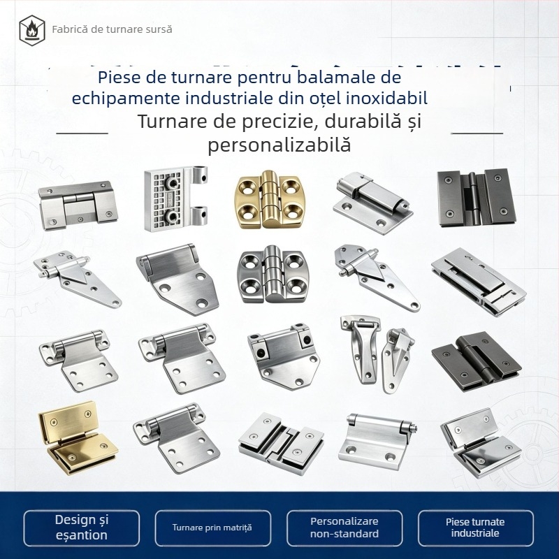 Balama din oțel inoxidabil, turnare de precizie, pentru echipamente industriale; balama ascunsă turnată