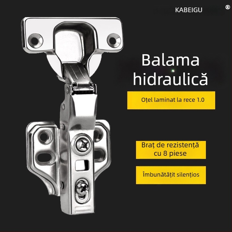 Șarnieră pentru garderobă din oțel laminat la rece, cu tamponare și amortizare hidraulică, șarnier standard pentru uși