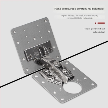 Vinoda placă de reparare a balamalelor pentru ușă, oțel inox, fixator și reglaj pentru panouri de ușă