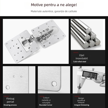Vinoda placă de reparare a balamalelor pentru ușă, oțel inox, fixator și reglaj pentru panouri de ușă