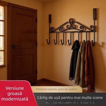 Cârlig pentru ușă, fără urme, umeraș pentru haine și suport pentru pălării, montaj pe perete, fără cui