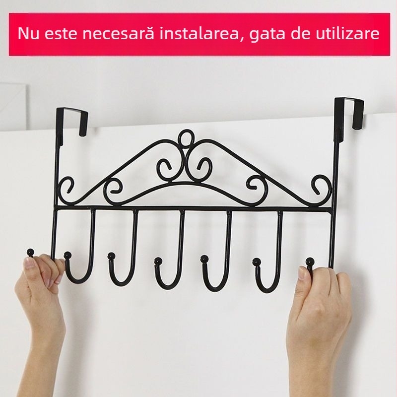 Cârlig pentru ușă, fără urme, umeraș pentru haine și suport pentru pălării, montaj pe perete, fără cui