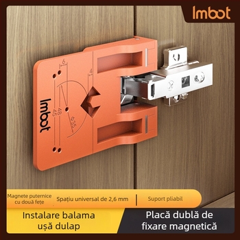 Noul element de poziționare magnetic pentru balamaua ușii de dulap, cu limită de spațiu de 2,6 mm și unealtă de instalare rapidă
