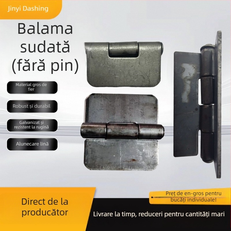 Balama din fier îngroșată de 3 inci, sudată, pentru porți și vehicule, balama detașabilă, grea, 4 mm grosime
