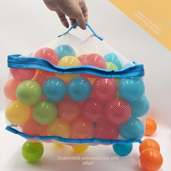 Geantă pătrată din nylon cu fermoar pentru depozitare, husă din plasă pentru sortarea mingilor oceanice și a mărgelelor, husă cu mâner pentru jucării