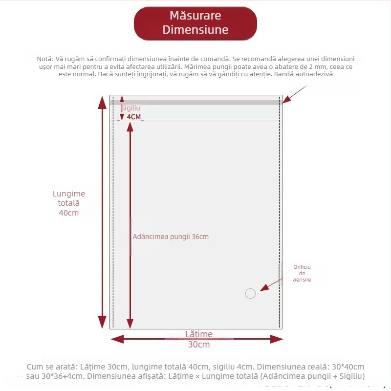 Geantă OPP autoadezivă, 22×34 cm, pentru documente A4, impermeabilă și rezistentă la praf, închidere auto