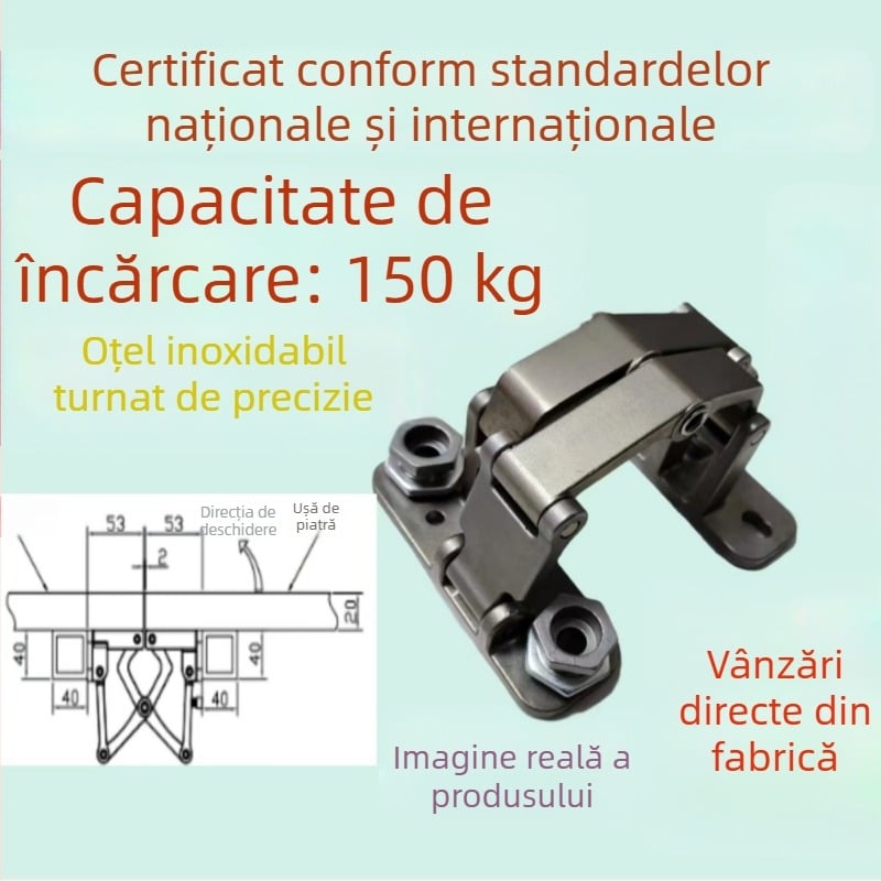 Balama de ușă din piatră, montare uscată, balamale invizibile din oțel inoxidabil 150 kg, ușă antiincendiu și ușă dulap hidrant, grosime 2,5 mm, stil minimalist