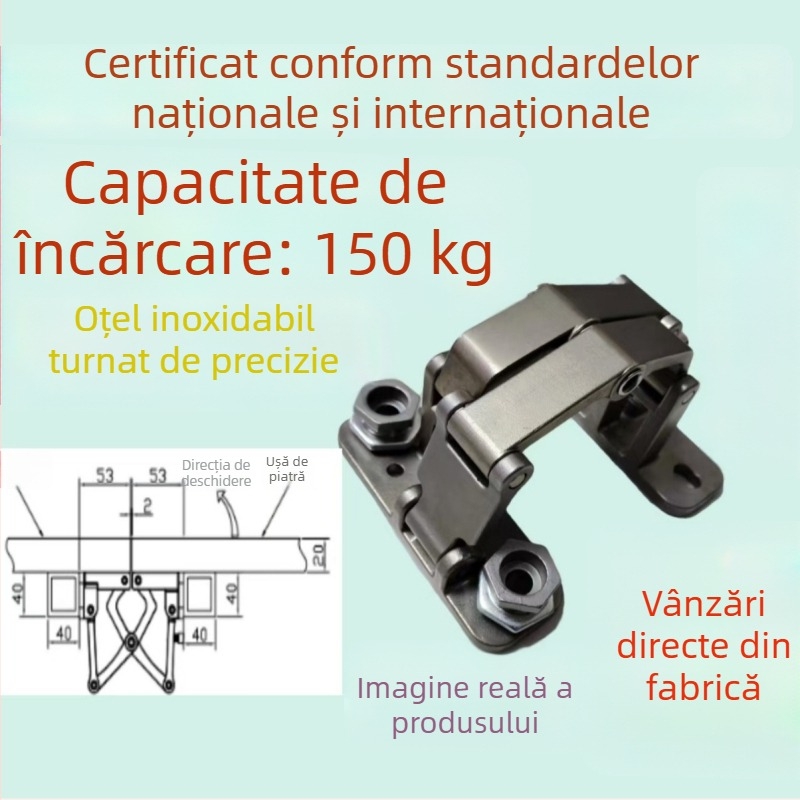 Balama de ușă din piatră, montare uscată, balamale invizibile din oțel inoxidabil 150 kg, ușă antiincendiu și ușă dulap hidrant, grosime 2,5 mm, stil minimalist