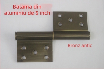 Balama din aluminiu pentru ușa de baie, în formă de drapel, 5 inci, demontabilă, model 39
