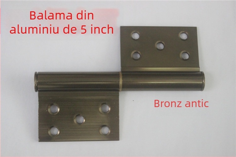Balama din aluminiu pentru ușa de baie, în formă de drapel, 5 inci, demontabilă, model 39