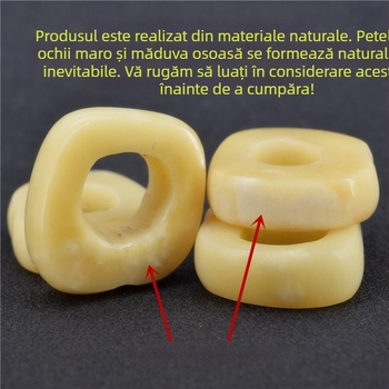 Pandant circular din os de cămilă natural, cu mărgele Bodhi și motiv stea-lună, pentru lanț de pulover.
