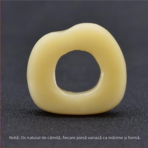 Pandant circular din os de cămilă natural, cu mărgele Bodhi și motiv stea-lună, pentru lanț de pulover.