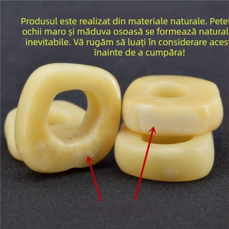 Pandant circular din os de cămilă natural, cu mărgele Bodhi și motiv stea-lună, pentru lanț de pulover.